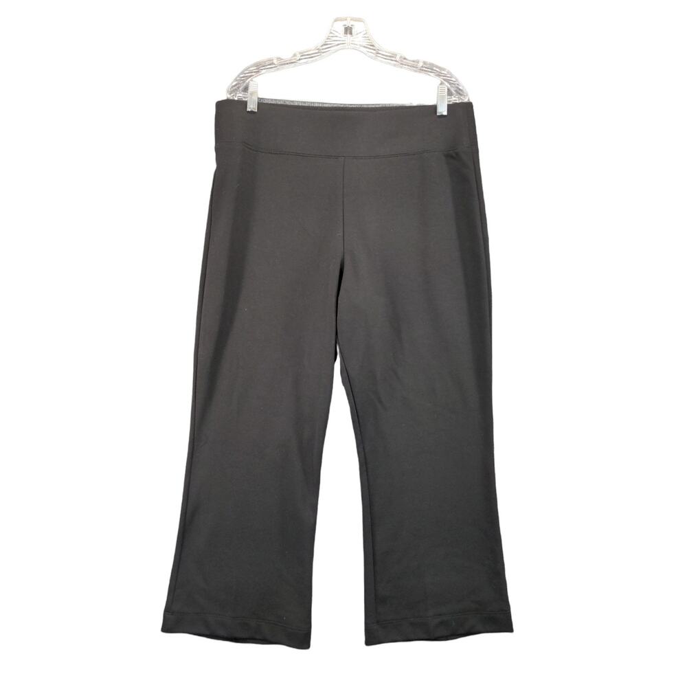 Susan Graver Womens Pull On Pants Size L Black Polyester Blend